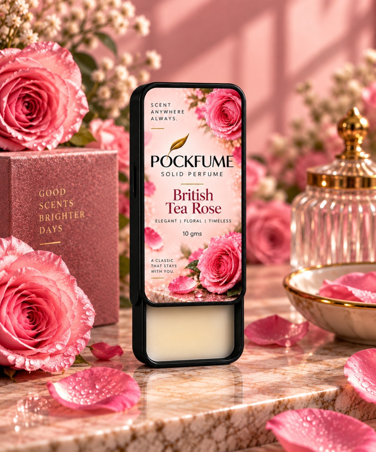British Tea Rose solid perfume