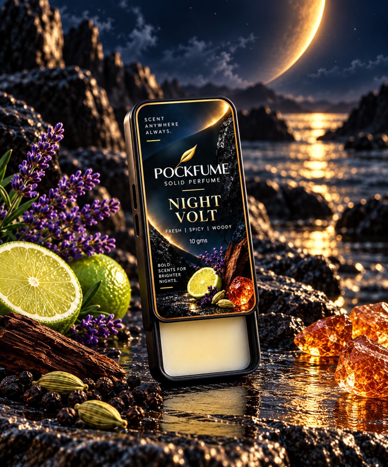 Night Volt solid perfume